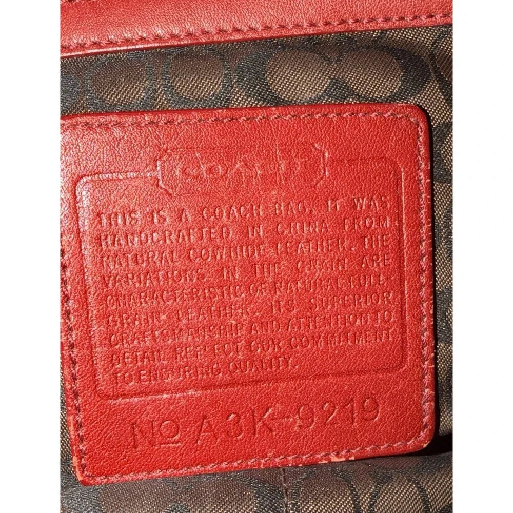Coach Ergo 9219 Red Leather Hobo Shoulder Bag Y2K Vintage Zip Purse